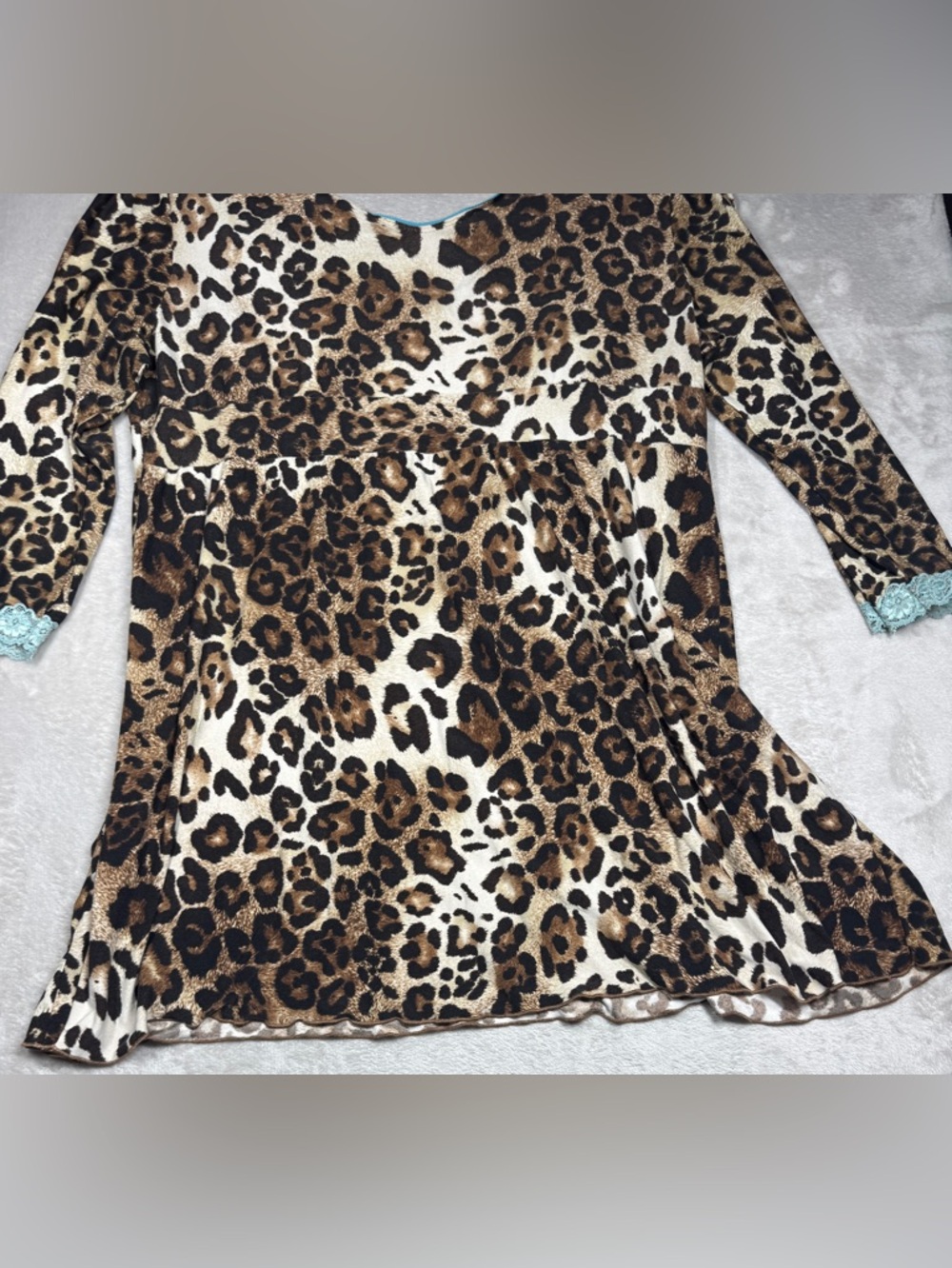 Bisou Bisou Intimates Babydoll Leopard Animal Print Mini Nightgown Dress Size XL - Picture 14 of 16